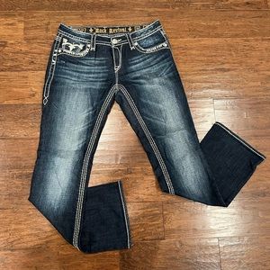 Rock Revival Womens Size 29 Jenna Boot Factory Faded  Stretch Denim Jeans